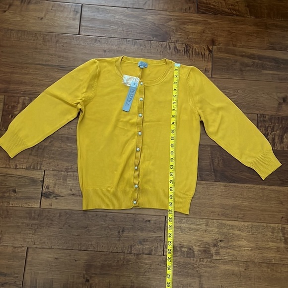 joseph A women’s Button up cardigan sweater Size S saffron NWT - Picture 5 of 9